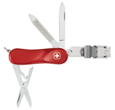 Нож складной WENGER Nail Clip 580, красный,9 функций, 65 мм (1