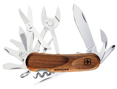 Нож складной WENGER EvoWood S557, с фиксаторм, орех,21 функций, 85 мм (1