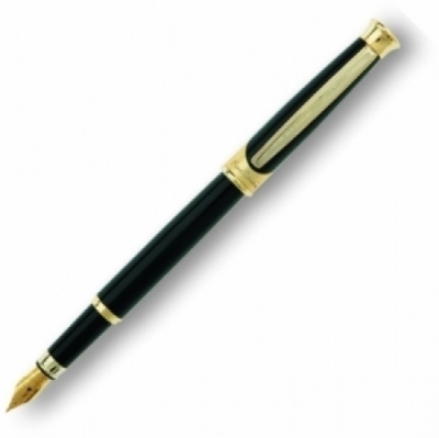 Перьевая ручка Pierre Cardin CLEO,корпус латунь с черным лаком, отделка и детали дизайна - позолота