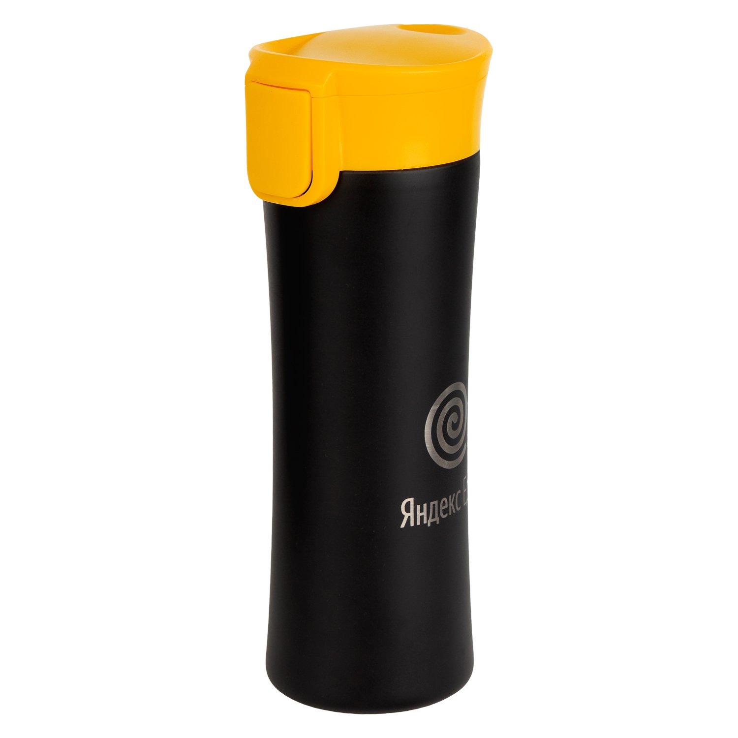 Термокружка вакуумная герметичная Portobello UNIC, Baleo, 450 ml, черная/желтая, с логотипом Яндекс