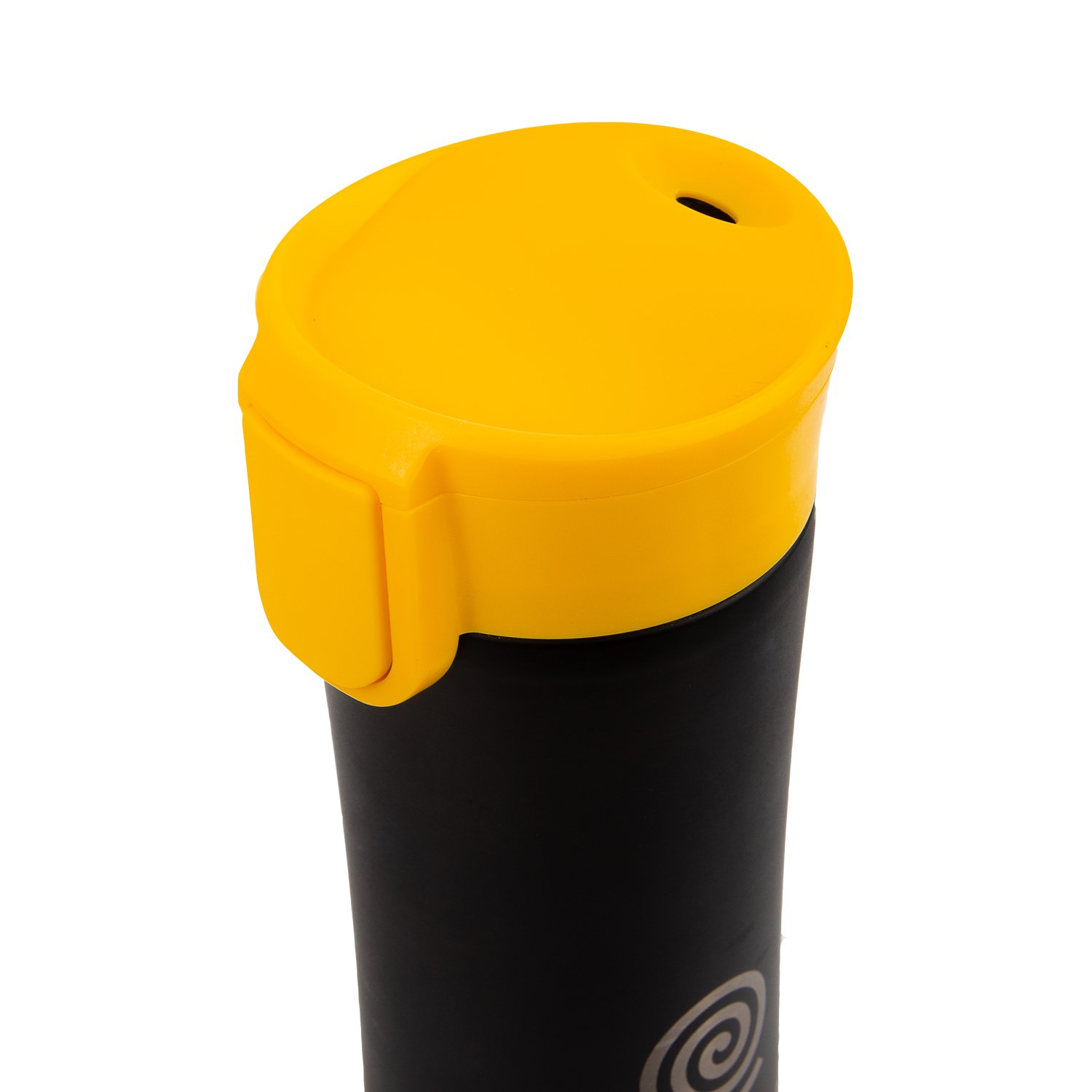 Термокружка вакуумная герметичная Portobello UNIC, Baleo, 450 ml, черная/желтая, с логотипом Яндекс