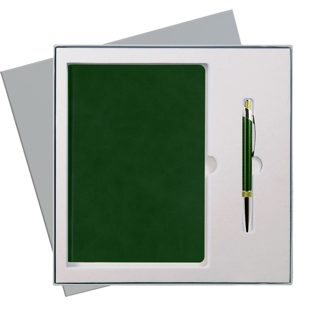 Подарочный набор Portobello/Voyage зеленый (Ежедневник недат А5, Ручка) беж