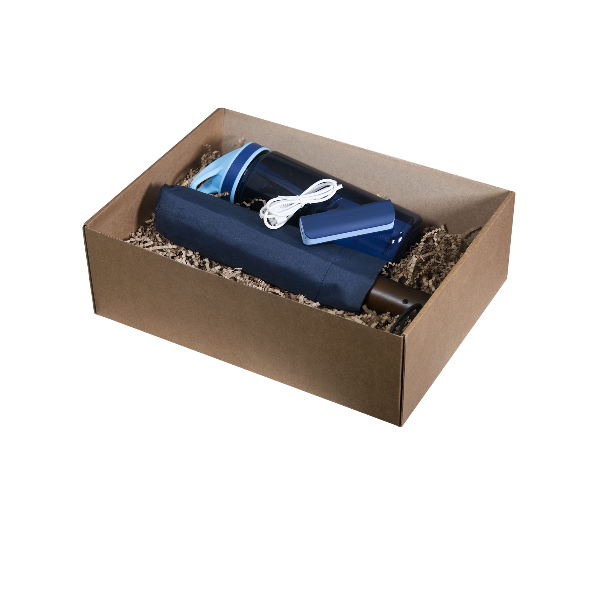 Подарочный набор Portobello синий в большой универсальной подарочной коробке (Зонт