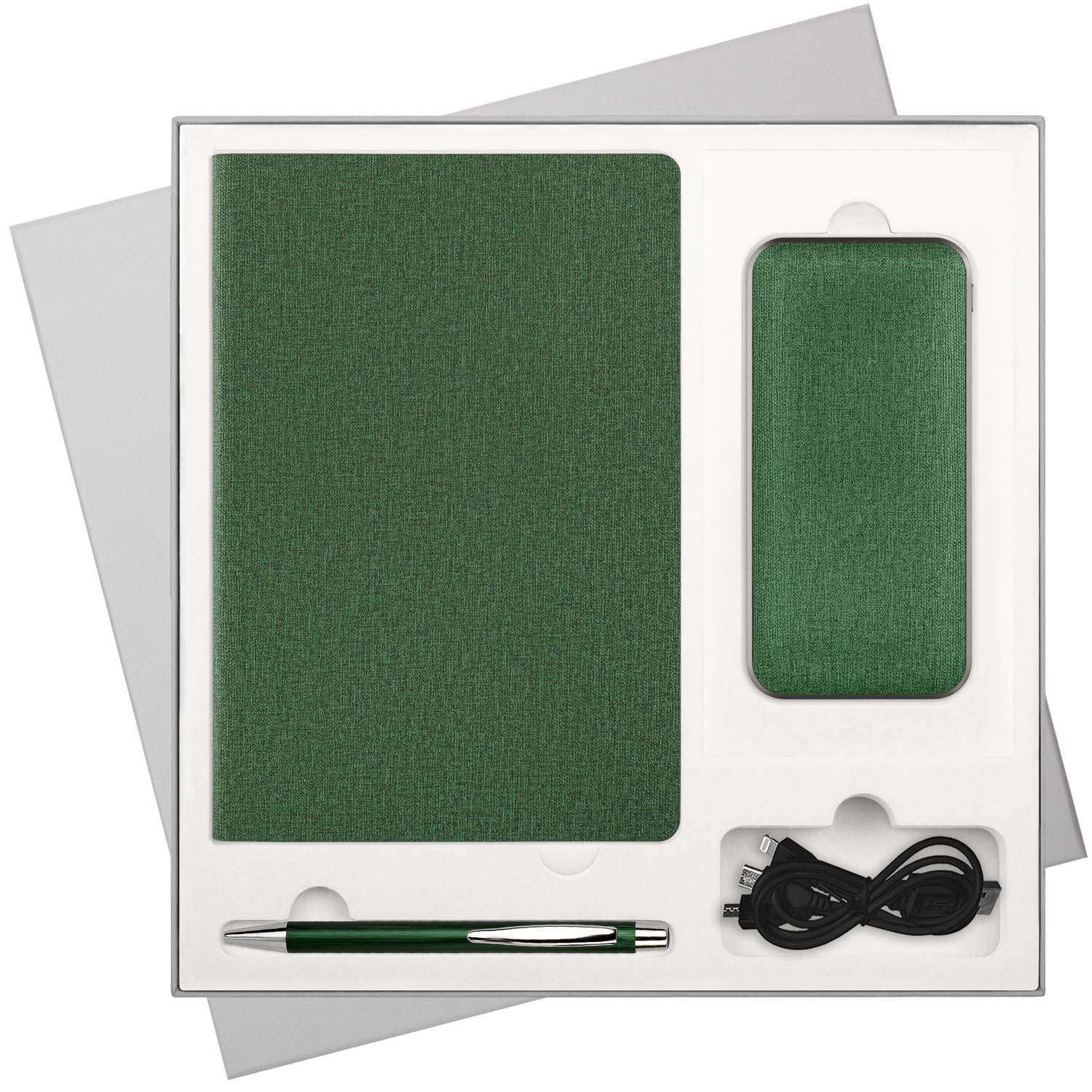 Подарочный набор Portobello/Tweed зеленый (Ежедневник недат А5