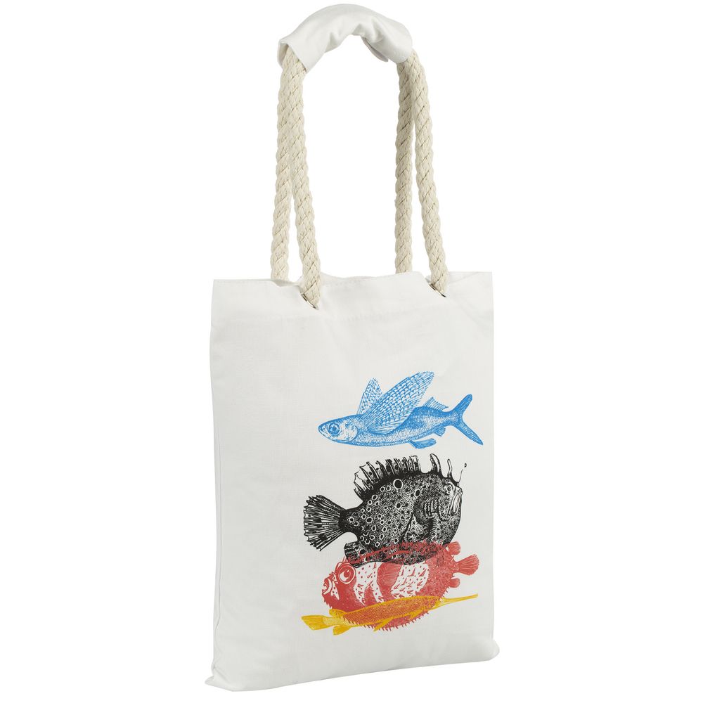 Холщовая сумка с ручками-канатами «Морские обитатели»
