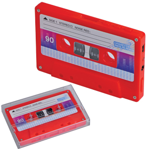 МП3 плеер в виде кассеты со слотом для микро SD карты красный