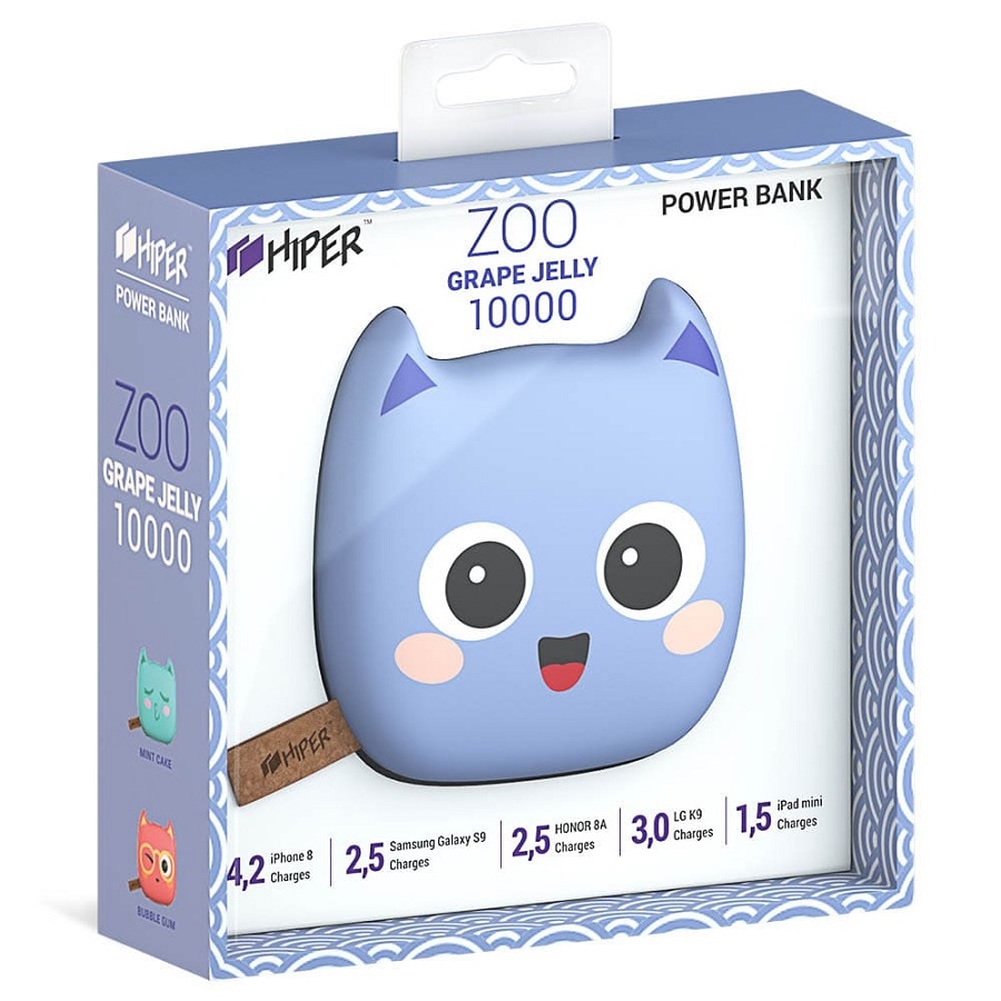 Универсальный аккумулятор HIPER ZOO GRAPE JELLY Li-Pol 10000 мАч