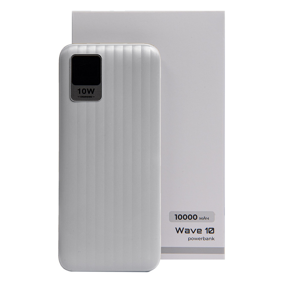 Универсальный аккумулятор OMG Wave 10 (10000 мАч), белый, 14,9х6