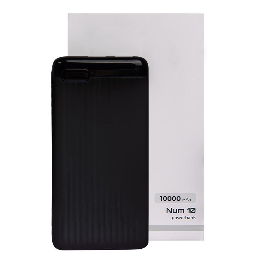 Универсальный аккумулятор OMG Num 10 (10000 мАч), черный, 13,9х6
