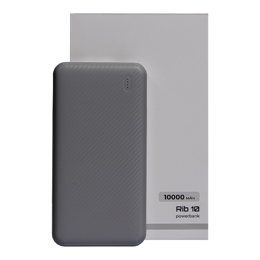 Универсальный аккумулятор OMG Rib 10 (10000 мАч), серый, 13,5х6