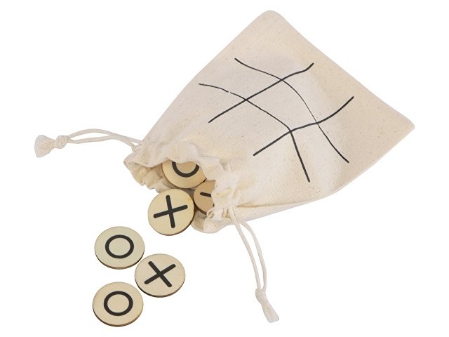 Деревянные крестики-нолики в мешочке «XO»