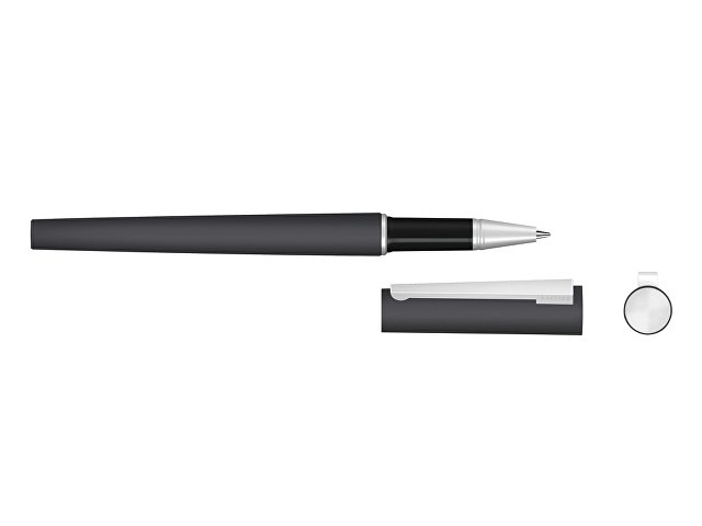 Ручка металлическая роллер «Brush R GUM» soft-touch с зеркальной гравировкой