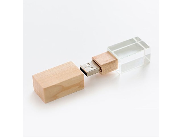 USB 2.0- флешка на 2 Гб кристалл дерево