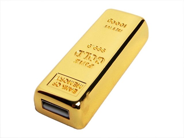 USB 2.0- флешка на 8 Гб в виде слитка золота