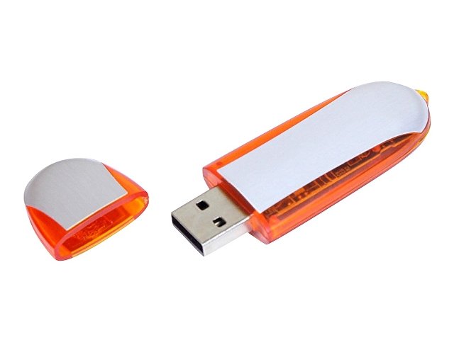 USB 2.0- флешка промо на 16 Гб овальной формы