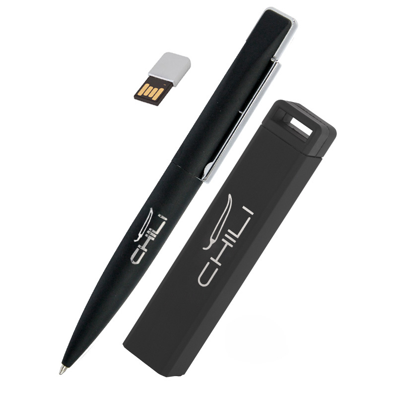Набор ручка c флеш-картой 8Гб + зарядное устройство 2800 mAh в футляре