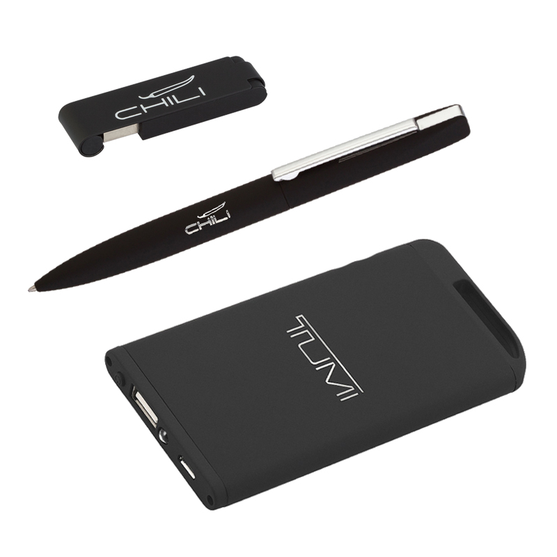 Набор ручка + флеш-карта 8Гб + зарядное устройство 4000 mAh в футляре