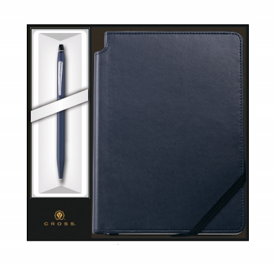 Набор: Шариковая ручка Cross Click Midnight Blue и Записная книжка Cross Journal Midnight Blue