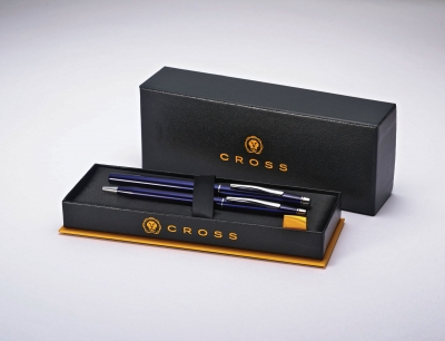 Набор Cross Classic Century Translucent Blue Lacquer: шариковая ручка и ручка-роллер