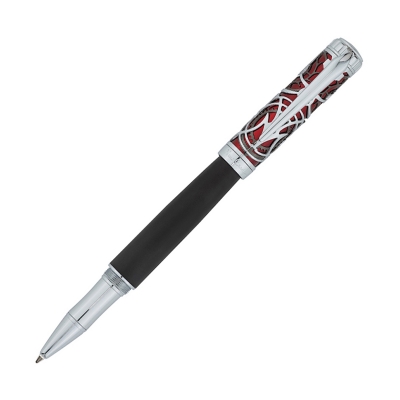 Ручка-роллер Pierre Cardin L'ESPRIT, цвет - матовый черный/красный