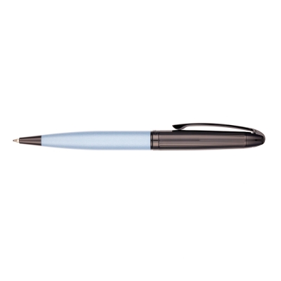 Ручка шариковая Pierre Cardin NOUVELLE, цвет - черненая сталь и голубой