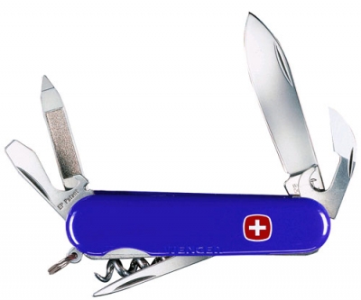 Нож складной WENGER Classic 07, синий,14 функций, 85 мм (1