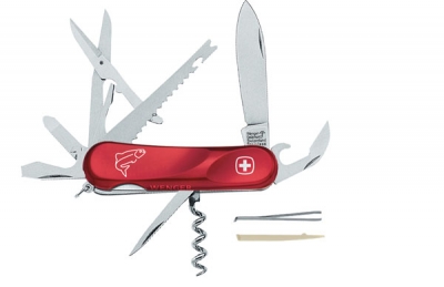 Нож складной WENGER Fisherman 19, красный,15 функций, 85 мм (1