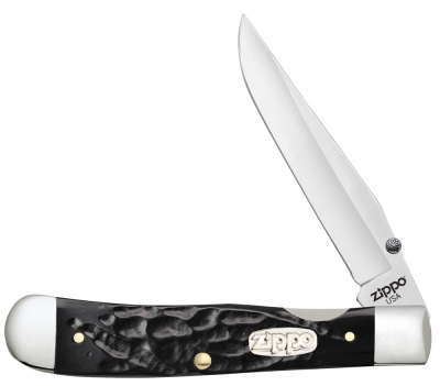 Нож перочинный ZIPPO Rough Black Synthetic Trapperlock