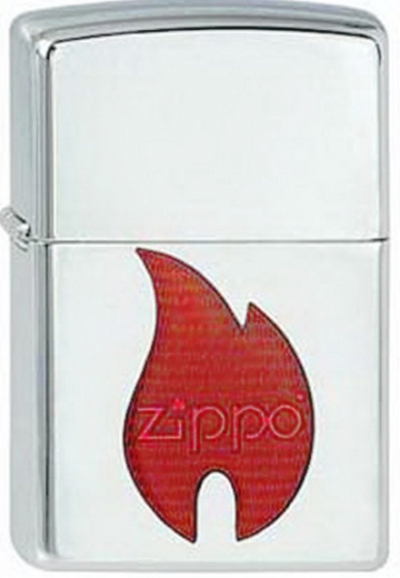Зажигалка ZIPPO Orange Flame High Polish Chrome,латунь с ник