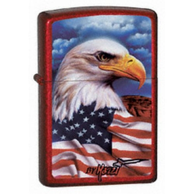 Зажигалка ZIPPO American Eagle с покрытием Candy Apple Red™