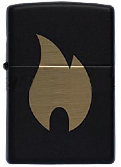 Зажигалка ZIPPO Flame с покрытием Black Matte