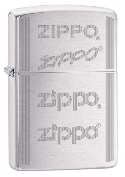 Зажигалка ZIPPO 200 Zippo Logo с покрытием Brushed Chrome