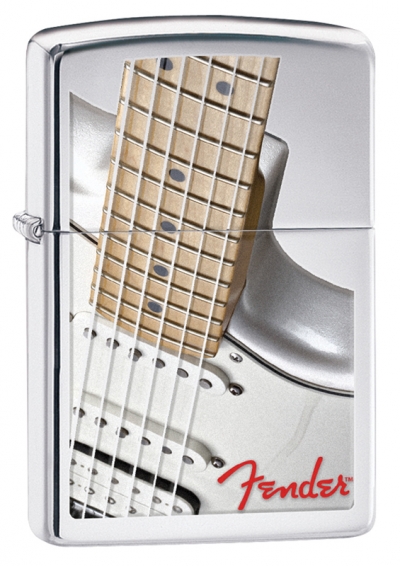 Зажигалка ZIPPO Fender с покрытием High Polish Chrome