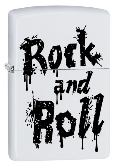 Зажигалка ZIPPO Rock and Roll с покрытием White Matte