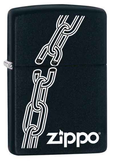 Зажигалка ZIPPO Broken Chain с покрытием Black Matte