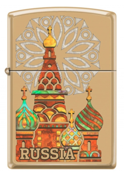 Зажигалка ZIPPO Россия с покрытием High Polish Brass