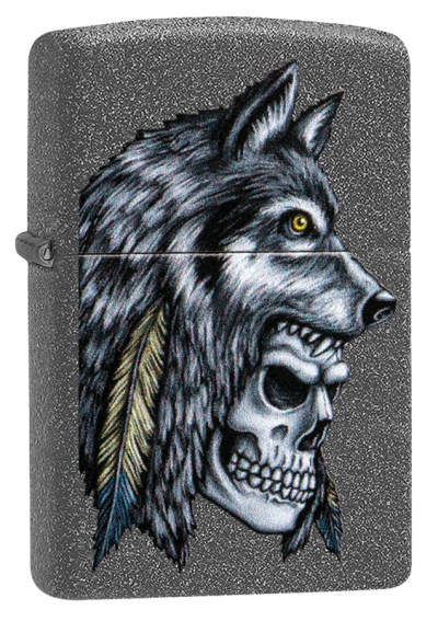 Зажигалка ZIPPO Wolf Skull с покрытием Iron Stone™