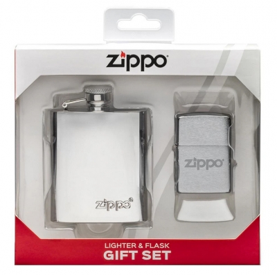 Подарочный набор ZIPPO: фляжка 89 мл и зажигалка