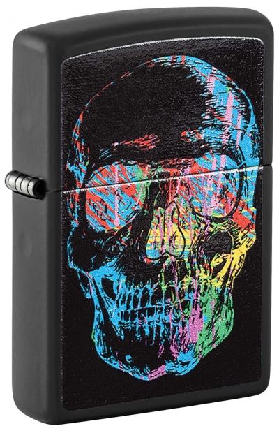 Зажигалка ZIPPO Skull Design с покрытием Black Matte