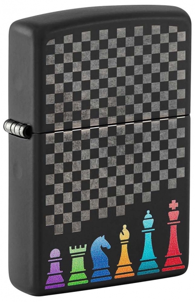 Зажигалка ZIPPO Chess Pieces с покрытием Black Matte