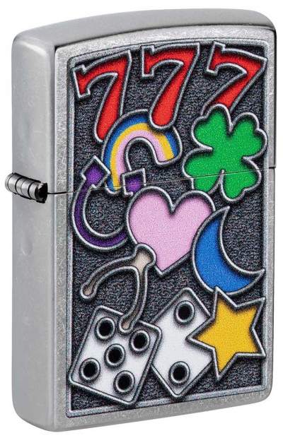 Зажигалка ZIPPO All Luck с покрытием Street Chrome