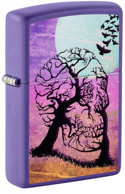 Зажигалка ZIPPO Skull Tree с покрытием Purple Matte