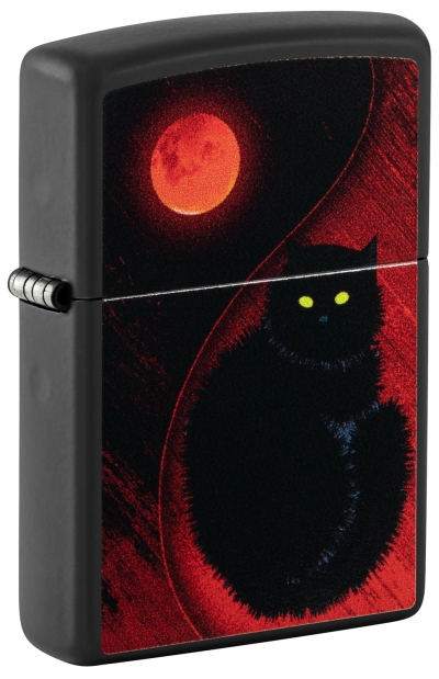 Зажигалка ZIPPO Black Cat с покрытием Black Matte