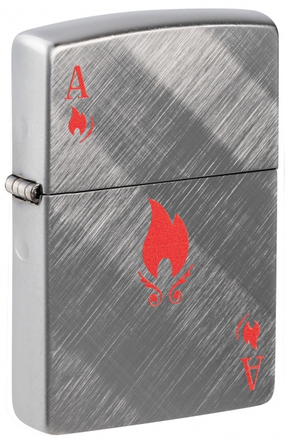 Зажигалка ZIPPO Ace Design с покрытием Brushed Chrome