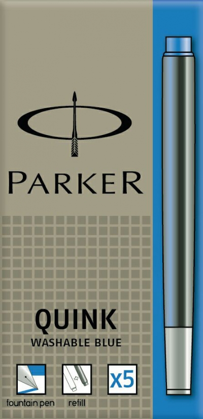 Чернильные картриджи Паркер Квинк Синий смываемый (набор из 5 шт)