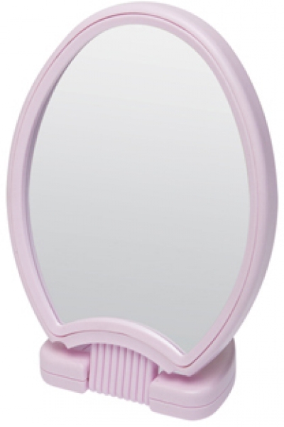 Зеркало Dewal Beauty настольное, в розовой  оправе, на пластиковой подставке, 26*14