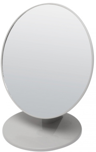 Зеркало Dewal Beauty настольное, в серой оправе, на пластиковой подставке, 20*23