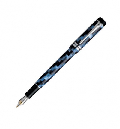 Роллерная ручка 23К Паркер Дуофолд  Шахматная Синяя