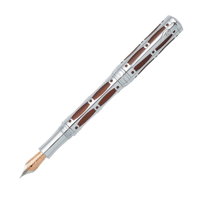 Ручка перьевая Pierre Cardin THE ONE, цвет - серебристый и красный