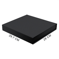 Подарочная коробка, размер 29,7*28,0*4,5 см, Solution Prestige Magnum Linen с магнитным клапаном, черная, без ложемента